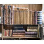 Four shelves of antiquarian books, 19th c and later, including 31 volumes of the Building News,