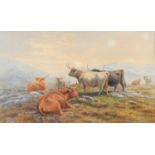Henry Birtles (1838-1907) - Sheep; Cattle, two, both signed and dated 1866, watercolour, 21 x 35.5cm