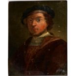 Follower of Rembrandt - Portrait of a Man with a Gold Chain, oil on canvas partly laid on panel,