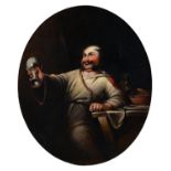 Paul Wilkinson (Fl. mid 19th c) - Friar Tuck, signed and dated 1844, oil on canvas, oval, 75 x