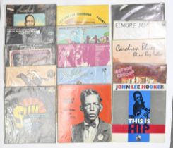 Vintage vinyl LP records. Fifteen rare blues albums, to include Muddy Waters, Elmore James, John Lee