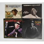 Vintage vinyl LP records. Four rare Mississippi John Hurt blues albums, to include Today on Vanguard