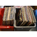 Vintage vinyl LP records. A used DJ collection, including soul, Motown and disco, artists