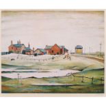 Laurence Stephen Lowry RA (1887-1976) - Landscape with Farm Buildings, reproduction printed in