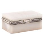 A George V silver mounted onyx safety razor box, 96mm l, by George Betjemann & Sons, London 1923 and