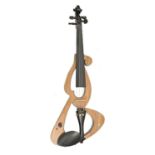An electric (battery operated) violin, cased Condition report unavailable