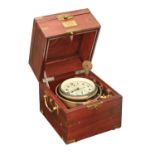 A Soviet two day marine chronometer,  the 10.5cm painted dial signed in Cyrillic and No 493 in
