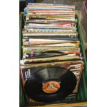 Vintage vinyl LP records. A used DJ collection, reggae and dancehall, c1980's, 90's and later