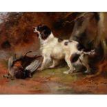 John Charles Tunnard (1873-1960) - Springer Spaniel and Pheasant, signed and dated 1897, oil on