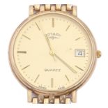 A Rotary 9ct gold gentleman's wristwatch, quartz movement, 33mm diam, on 9ct gold bracelet,