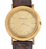 A Jaeger LeCoultre 18ct gold gentleman's wristwatch, 33mm diam, numbered on case back 991459, on