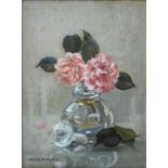 Kathleen Marion Bradshaw, nee Slatter, afterwards Bailey (1904-1997) - Roses in a Glass Vase,