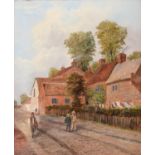 John Edwards of Nottingham (c1820-1888) - Lowdham Village Scene,  signed,  oil on canvas, 60 x 49.