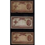 Malta, Pound Notes, 1939 A/4 Fine; A/13 vg, another A/13 with top right corner cut, presumably as