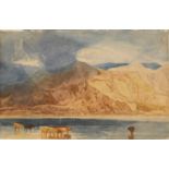 John Sell Cotman (1782-1842) - Cattle Watering in a Mountain Lake, watercolour on Whatman paper,