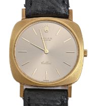 A Rolex 18ct gold gentleman's wristwatch, Cellini, Ref. 3747, calibre 1600 movement, 2763216 on case