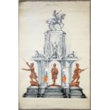 English School, early 20th c - Boer War Memorial Design, inscribed COPYRIGHT DESIGN, watercolour and