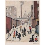 Laurence Stephen Lowry RA (1887-1976) - Street Scene, reproduction printed in colour by Chorley &