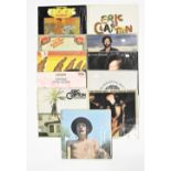 Vintage vinyl LP records. Ten classic rock albums, including Eric Clapton, Fleetwood Mac and Caravan