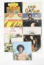 Vintage vinyl LP records. Ten classic rock albums, including Eric Clapton, Fleetwood Mac and Caravan