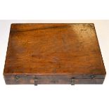 A 19th c artist's rectangular mahogany box, enclosing palette and various brushes, 38cm w, early
