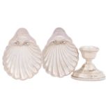 A pair of George V silver butter shells, 10.5cm, by James Deakin & Sons, Sheffield 1910 and an