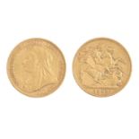 Gold coin. Sovereign 1893M