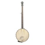 An American banjo, cased Good second hand condition