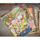Education. A collection of school children's art work, mid-20th c and later, mixed media and