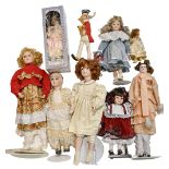 Miscellaneous dolls, 20th c, some with porcelain heads, various dress and accessories, etc Mixed