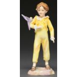 A Royal Worcester figure of a boy with a parakeet, c1970, 17cm h, black printed mark Good condition