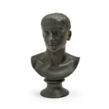 A Wedgwood black basalt bust of Horace,  on socle, 39cm h, impressed in printer's type HORACE and