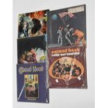 Vintage vinyl LP records. Five rock albums by Canned Heat, to include Rolling and Tumbling on Sunset