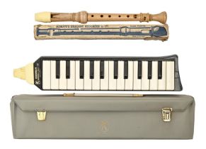 A Hohner Melodica piano 26, cased and a recorder (2) Condition evident from image