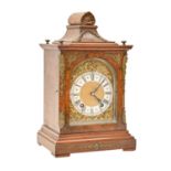 A German walnut clock, c1910, with Linzkirch ting-tang movement, pendulum, 38cm h Good condition,