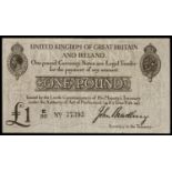 Treasury Issues, 1914-1928, Pound Notes, John Bradbury, Black, 2nd issue, T11/1, E90 77393 crisp EF,