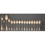 Miscellaneous, mainly Swiss, silver flatware, early 20th c, various patterns, makers and dates,