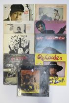 Vintage vinyl LP records. Nine albums, to include Bob Dylan and Ry Cooder