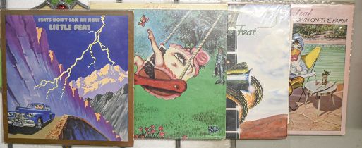 Vintage vinyl LP records. Four Little Feat albums