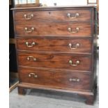 A George III mahogany chest of drawers, on bracket feet 127cm h; 59 x 112cm Good sympathetically