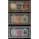 Egypt, Pound Notes, National Bank, 1942 Fine, 1943 EF+, 1944 F-VF, 1945 Fine, 1951 g-vg; Central