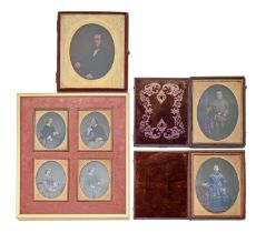 Victorian photographs. A group of wet collodion positives ('ambrotypes'), comprising a set of four