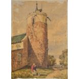 Miles Edmund Cotman (1810-1858) - The Tower of Stratton St Mary's Church, Norfolk, inscribed