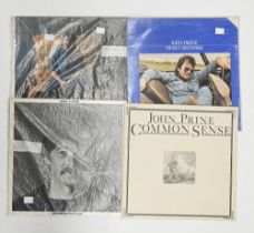 Vintage vinyl LP records. John Prine - four original albums