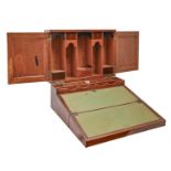 An Anglo-Indian East Indian satinwood and rosewood folding desk-box, mid 19th c, with fitted