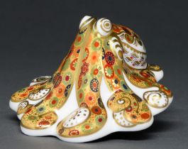 A Royal Crown Derby octopus paperweight, early 21st c, gilt printed mark, numbered 478 of an edition