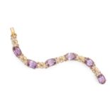 An amethyst bracelet, in 9ct gold, 18cm, Edinburgh 1967, 21g Good condition