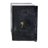 A safe, T Withers & Sons, West Bromwich, brass handle, key, 73cm h; 48 x 50cm Lock in working order