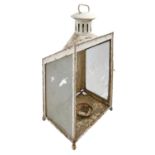 An early Victorian sheet iron candle back or wall lantern, 69cm h A scarce survivor in entirely