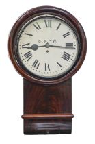 Railwayana. A mahogany   fusee timepiece supplied to the Great Western Railway Company, No 2799, the